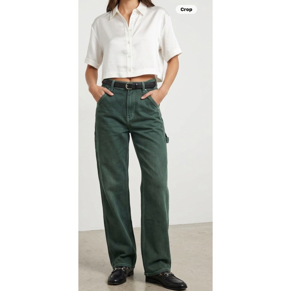 PacSun Utility Carpenter jeans
Women 26 Forest Green Contrast Stitch High Rise